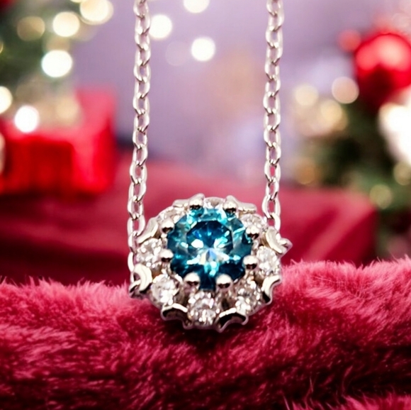 Blue Moissanite bracelet set in 925 silver - Picture 1 of 11